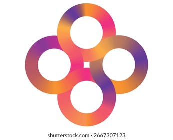 Forma circular geométrica moderna del logotipo. Abstractas flor de círculo colorido