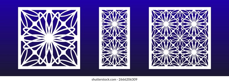 Diseño geométrico moderno del panel de corte del CNC, perfecto para los proyectos interiores como el arte de la pared, las divisiones caseras, o los fondos ornamentales.