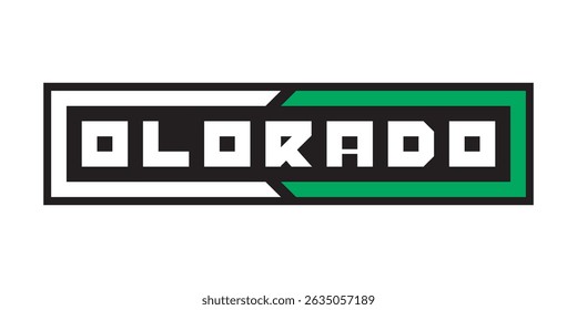 Modern Geometric Colorado Wordmark Emblem Shape Element Graphic Illustration