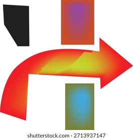 Logotipo geométrico moderno del Vector de la forma colorida con el arte Abstractas del centro de la estrella, diseño simétrico creativo.
