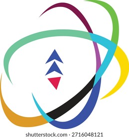 Modern Geometric Colorful Shape Vector logo with Star Center – Abstract art, creative Symmetric Design.