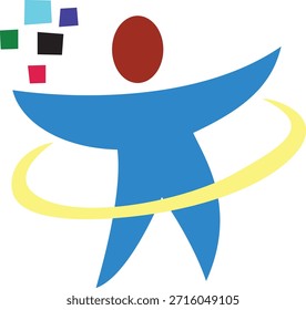 Modern Geometric Colorful Shape Vector logo with Star Center – Abstract art, creative Symmetric Design.