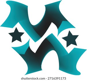 Modern Geometric Colorful Shape Vector logo with Star Center Abstract art, creative Symmetric Design.