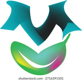 Modern Geometric Colorful Shape Vector logo with Star Center Abstract art, creative Symmetric Design.