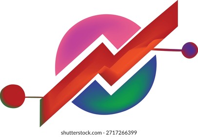 Modern Geometric Colorful Shape Vector logo with Center Abstract art, creative Symmetric Design.