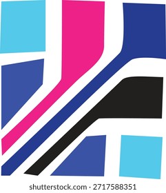 Modern Geometric Colorful Shape Vector logo with Center Abstract art, creative Symmetric Design.