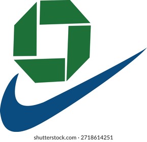 Modern Geometric Colorful Shape Vector logo with Center Abstract art, creative Symmetric Design.