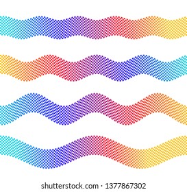 Modern geometric colors halftone background of bright glowing perspective with square element form. Graphic image template rainbow tone. Abstract vector Illustration eps10 for business brochure