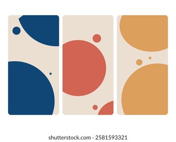 Modern geometric colourful posters flat design.