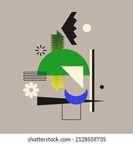 Composición geométrica moderna de varias formas. Ilustración para el diseño. Resumen de fondo en el gráfico de tendencias.