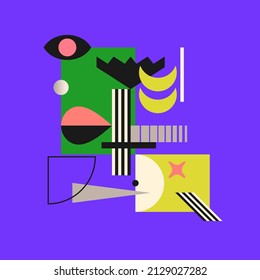 Modern geometric composition of various shapes. Illustration for design. Abstract background in the trend chart.