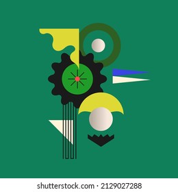 Composición geométrica moderna de varias formas. Ilustración para el diseño. Resumen de fondo en el gráfico de tendencias.