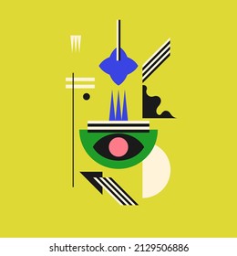 Modern geometric composition of various shapes. Illustration for design. Abstract background in the trend chart.