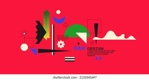 Modern geometric composition of various shapes. Illustration for design. Abstract background in the trend chart.