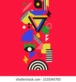 Modern geometric composition of various shapes. Illustration for design. Abstract background in the trend chart.