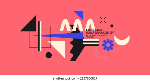 Modern geometric composition of various shapes. Illustration for design. Abstract background in the trend chart.