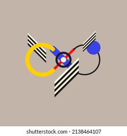 Modern geometric composition of various shapes. Illustration for design. Abstract background in the trend chart.