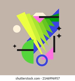 Modern geometric composition of various shapes. Illustration for design. Abstract background in the trend chart.