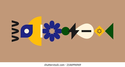 Modern geometric composition of various shapes. Illustration for design. Abstract background in the trend chart.