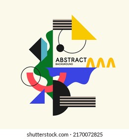Modern geometric composition of various shapes. Illustration for design. Abstract background in the trend chart.