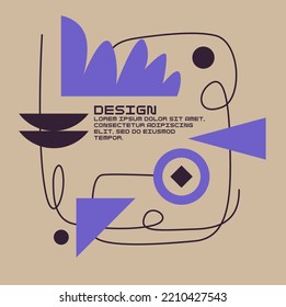 Moderne geometrische Zusammensetzung verschiedener Formen. Illustration für Design. Abstrakter Hintergrund in der Trendkarte.