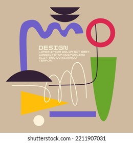 Modern geometric composition of various shapes. Illustration for design. Abstract background in the trend chart.