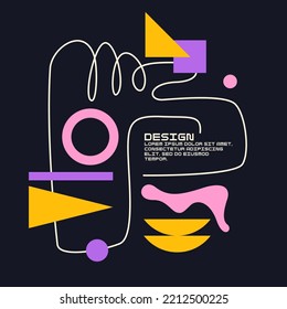 Modern geometric composition of various shapes. Illustration for design. Abstract background in the trend chart.