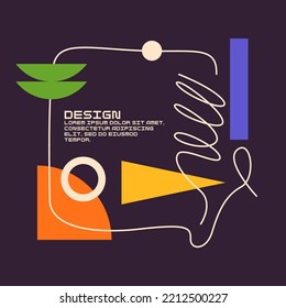 Modern geometric composition of various shapes. Illustration for design. Abstract background in the trend chart.