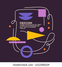 Modern geometric composition of various shapes. Illustration for design. Abstract background in the trend chart.