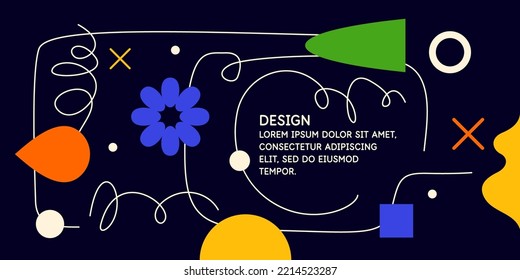 Modern geometric composition of various shapes. Illustration for design. Abstract background in the trend chart.