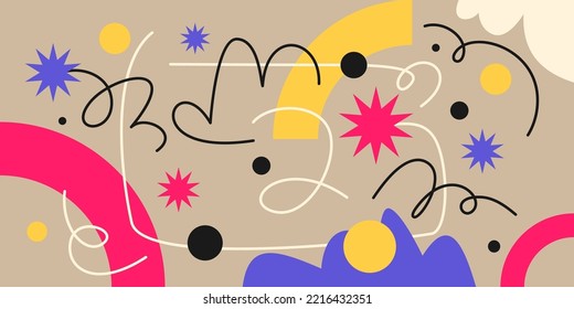 Modern geometric composition of various shapes. Illustration for design. Abstract background in the trend chart.