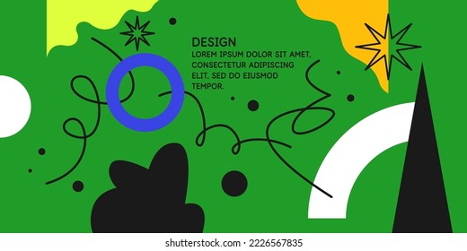 Modern geometric composition of various shapes. Illustration for design. Abstract background in the trend chart.