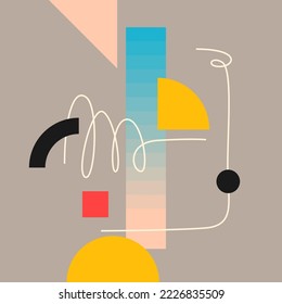 Modern geometric composition of various shapes. Illustration for design. Abstract background in the trend chart.
