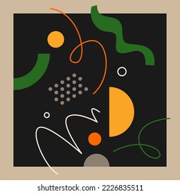 Composición geométrica moderna de varias formas. Ilustración para el diseño. Resumen de fondo en el gráfico de tendencias.
