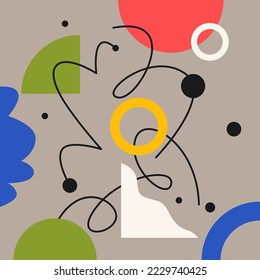 Modern geometric composition of various shapes. Illustration for design. Abstract background in the trend chart.
