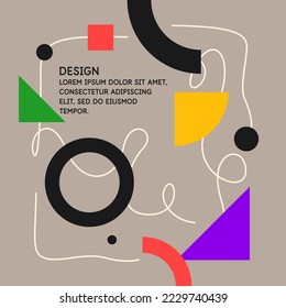 Modern geometric composition of various shapes. Illustration for design. Abstract background in the trend chart.