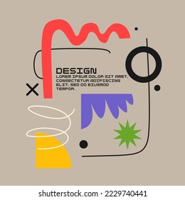 Composición geométrica moderna de varias formas. Ilustración para el diseño. Resumen de fondo en el gráfico de tendencias.