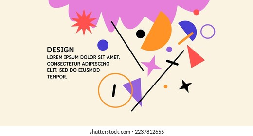 Modern geometric composition of various shapes. Illustration for design. Abstract background in the trend chart.