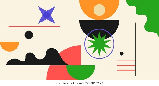 Modern geometric composition of various shapes. Illustration for design. Abstract background in the trend chart.