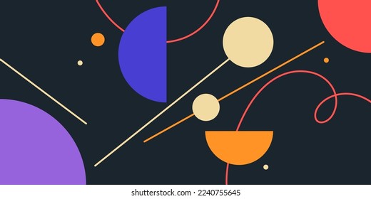 Moderne geometrische Zusammensetzung verschiedener Formen. Illustration für Design. Abstrakter Hintergrund in der Trendkarte.