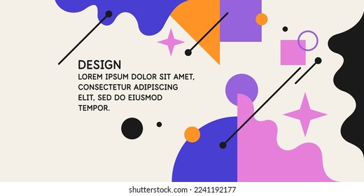 Modern geometric composition of various shapes. Illustration for design. Abstract background in the trend chart.