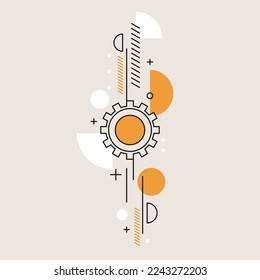 Modern geometric composition of various shapes. Illustration for design. Background in the trend graphics.