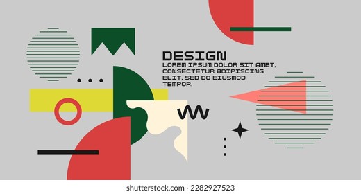 Composición geométrica moderna de varias formas. Ilustración para el diseño. Resumen de fondo en el gráfico de tendencias.