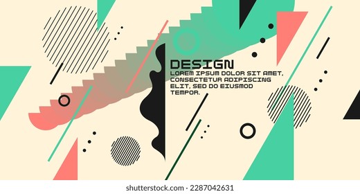 Modern geometric composition of various shapes. Illustration for design. Abstract background in the trend chart.