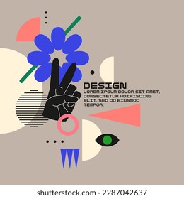Modern geometric composition of various shapes. Illustration for design. Abstract background in the trend chart.