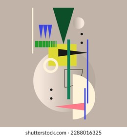 Modern geometric composition of various shapes. Illustration for design. Abstract background in the trend chart.