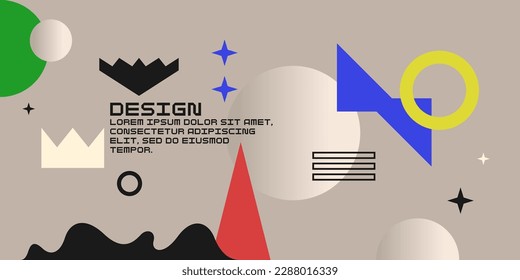 Modern geometric composition of various shapes. Illustration for design. Abstract background in the trend chart.