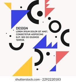 Modern geometric composition of various shapes. Illustration for design. Abstract background in the trend graphics.