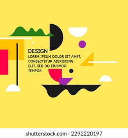 Modern geometric composition of various shapes. Illustration for design. Abstract background in the trend graphics.