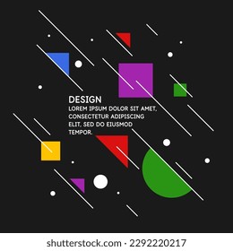 Modern geometric composition of various shapes. Illustration for design. Abstract background in the trend graphics.